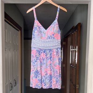 Lilly Pulitzer Colorful Print Summer Mini Sundress Dress Romper Sz 10